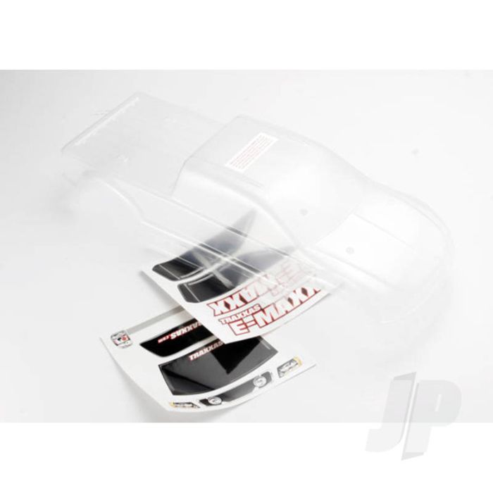 Traxxas Body, E-Maxx (Long Wheelbase) (Clear, Requires Painting) / Window, Lights Decal Sheet (TRX3912) Traxxas Body, E-Maxx (Long Wheelbase) (Clear, Requires Painting) / Window, Lights Decal Sheet (TRX3912)