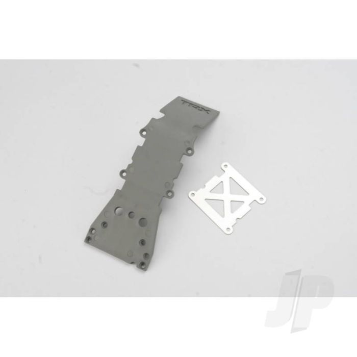 Traxxas Skidplate, Front Plastic (Grey) / Stainless Steel Plate (TRX4937A) Traxxas Skidplate, Front Plastic (Grey) / Stainless Steel Plate (TRX4937A)
