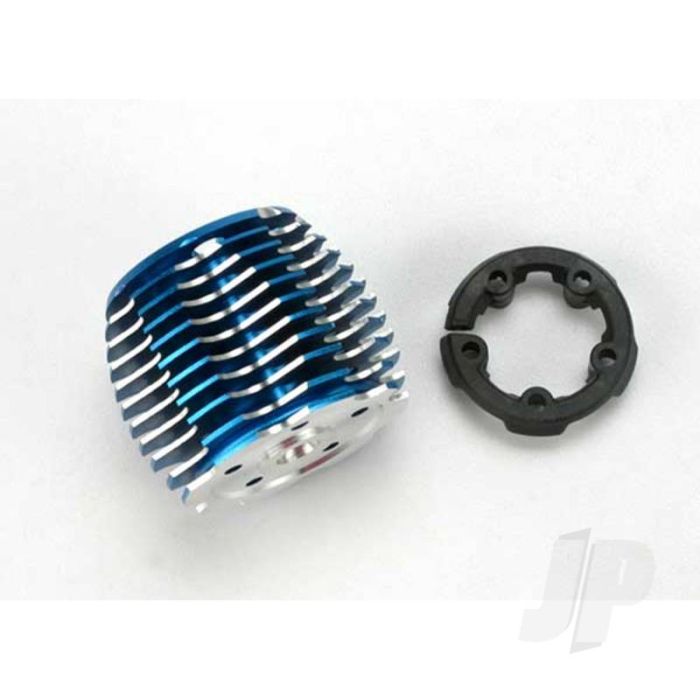 Traxxas Cooling Head, Powertune (Machined Aluminium, Blue-Anodised) (Trx 2.5 And 2.5R) / Head Protector (Plastic) (TRX5237) Traxxas Cooling Head, Powertune (Machined Aluminium, Blue-Anodised) (Trx 2.5 And 2.5R) / Head Protector (Plastic) (TRX5237)