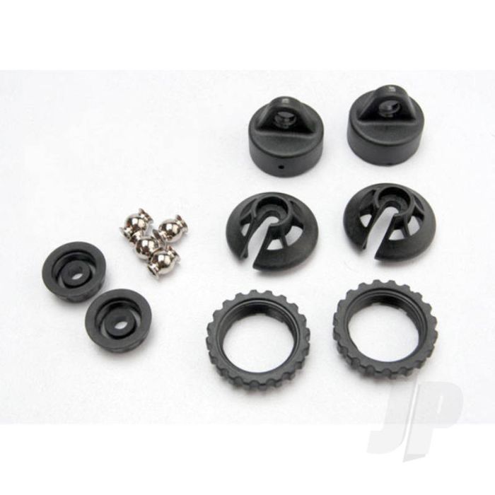 Traxxas Caps And Spring Retainers, Gtr Shock (Upper Cap (2 Pcs) / Hollow Balls (2 Pcs) / Bottom Cap (2 Pcs) / Upper Retainer (2 Pcs) / Lower Retainer (2 Pcs)) (TRX5465) Traxxas Caps And Spring Retainers, Gtr Shock (Upper Cap (2 Pcs) / Hollow Balls (2 Pcs) / Bottom Cap (2 Pcs) / Upper Retainer (2 Pcs) / Lower Retainer (2 Pcs)) (TRX5465)