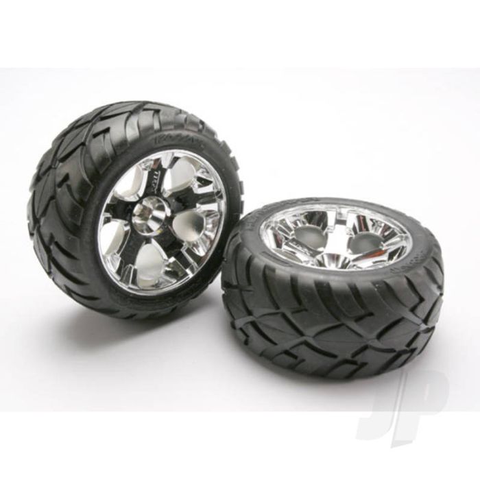 Traxxas Tyres And Wheels, Assembled Glued Anaconda Tyres (Nitro Rear / Electric Front) (1 Left, 1 Right) (TRX5576R) Traxxas Tyres And Wheels, Assembled Glued Anaconda Tyres (Nitro Rear / Electric Front) (1 Left, 1 Right) (TRX5576R)