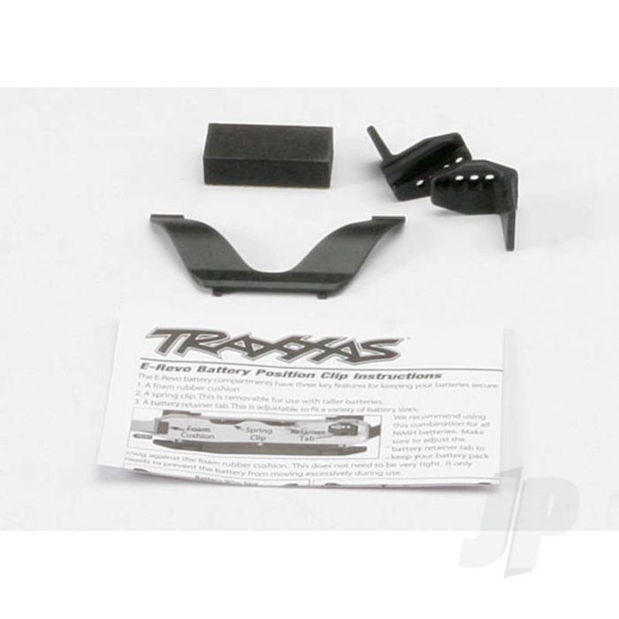 Traxxas Retainer Clip, Battery (1Pc) / Front Clip (1Pc) / Rear Clip (1Pc) / Foam Spacer (1Pc) (For One Battery Compartment) (TRX5629) Traxxas Retainer Clip, Battery (1Pc) / Front Clip (1Pc) / Rear Clip (1Pc) / Foam Spacer (1Pc) (For One Battery Compartment) (TRX5629)