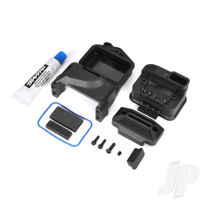 Traxxas Box, Receiver (Sealed) (Servo Mount)/ Foam (2)/ Access Plug/ 3X10Mm Bcs (1)/ 2.5X8Mm Cs (2)/ 3X4Mm Gs/ Silicone Grease (TRX6424X) Traxxas Box, Receiver (Sealed) (Servo Mount)/ Foam (2)/ Access Plug/ 3X10Mm Bcs (1)/ 2.5X8Mm Cs (2)/ 3X4Mm Gs/ Silicone Grease (TRX6424X)
