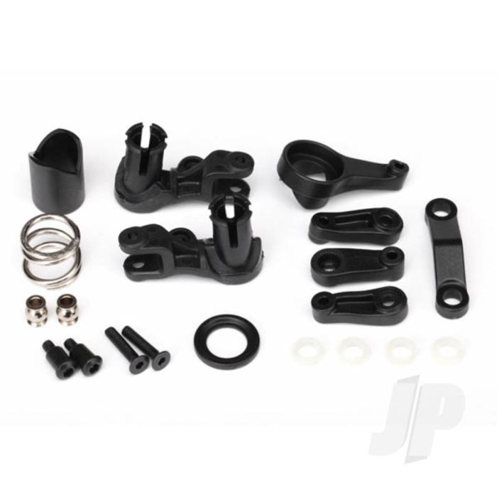 Traxxas Steering Bellcranks / Servo Saver / Servo Saver Spring / Servo Spring Retainer / Servo Horn, Steering (TRX6845X) Traxxas Steering Bellcranks / Servo Saver / Servo Saver Spring / Servo Spring Retainer / Servo Horn, Steering (TRX6845X)