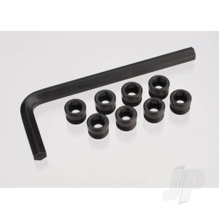 Traxxas Aluminium Caps, Pivot Ball (Threaded Aluminium, Hard-Anodised With Ptfe-Coating) (8 Pcs) / Hex Wrench, 5Mm (TRX7033X) Traxxas Aluminium Caps, Pivot Ball (Threaded Aluminium, Hard-Anodised With Ptfe-Coating) (8 Pcs) / Hex Wrench, 5Mm (TRX7033X)