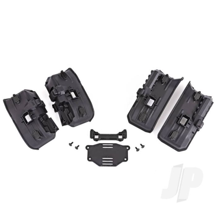 Traxxas Fenders, Inner (Wide), Front & Rear (2 Each)/ Rock Light Covers (8)/ Battery Plate/ 3X8 Flat-Head Screws (4) (For Clipless Body Mounting) (TRX8072X) Traxxas Fenders, Inner (Wide), Front & Rear (2 Each)/ Rock Light Covers (8)/ Battery Plate/ 3X8 Flat-Head Screws (4) (For Clipless Body Mounting) (TRX8072X)