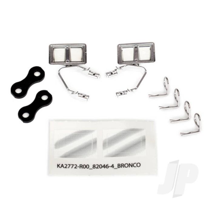 Traxxas Mirrors, Side, Chrome (Left & Right) / Retainers (2 Pcs) / Body Clips (4 Pcs) (Fits #8010 Body) (TRX8073X) Traxxas Mirrors, Side, Chrome (Left & Right) / Retainers (2 Pcs) / Body Clips (4 Pcs) (Fits #8010 Body) (TRX8073X)