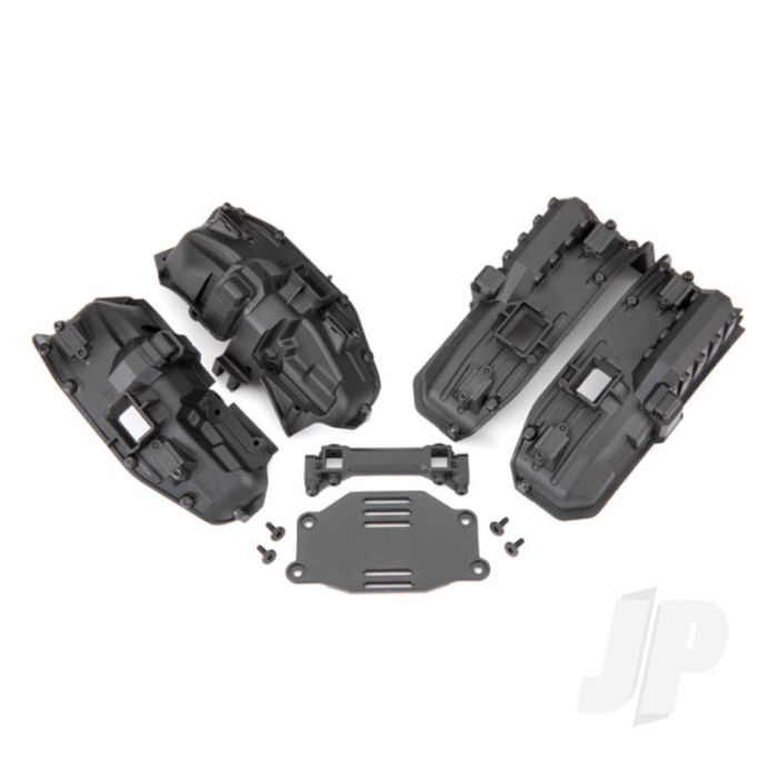 Traxxas Fenders, Inner (Narrow), Front & Rear (For Clipless Body Mounting) (2 Each)/ Rock Light Covers (8)/ Battery Plate/ Body Mount/ 3X8 Flat-Head Screws (4)/ 2.5X6 Cs (10) (TRX8080X) Traxxas Fenders, Inner (Narrow), Front & Rear (For Clipless Body Mounting) (2 Each)/ Rock Light Covers (8)/ Battery Plate/ Body Mount/ 3X8 Flat-Head Screws (4)/ 2.5X6 Cs (10) (TRX8080X)