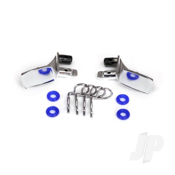 Traxxas Mirrors, Side, Chrome (Left & Right) / O-Rings (4 Pcs) / Body Clips (4 Pcs) (Fits #8130 Body) (TRX8133) Traxxas Mirrors, Side, Chrome (Left & Right) / O-Rings (4 Pcs) / Body Clips (4 Pcs) (Fits #8130 Body) (TRX8133)