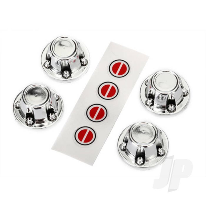 Traxxas Centre Caps, Wheel (Chrome) (4 Pcs) / Decal Sheet (Requires #8255A Extended Stub Axle) (TRX8176) Traxxas Centre Caps, Wheel (Chrome) (4 Pcs) / Decal Sheet (Requires #8255A Extended Stub Axle) (TRX8176)