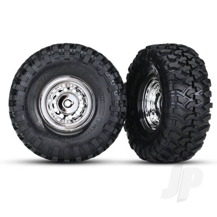 Traxxas Tyres And Wheels, Assembled Glued 1.9In Chrome Wheels (2 Pcs) (TRX8177) Traxxas Tyres And Wheels, Assembled Glued 1.9In Chrome Wheels (2 Pcs) (TRX8177)