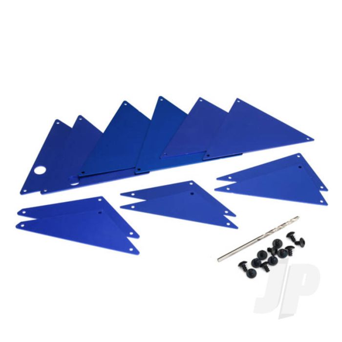 Traxxas Tube Chassis, Inner Panels, Aluminium (Blue-Anodised) (Front (2 Pcs) / Wheel Well (4 Pcs) / Middle (4 Pcs) / Rear (2 Pcs)) (TRX8434X) Traxxas Tube Chassis, Inner Panels, Aluminium (Blue-Anodised) (Front (2 Pcs) / Wheel Well (4 Pcs) / Middle (4 Pcs) / Rear (2 Pcs)) (TRX8434X)