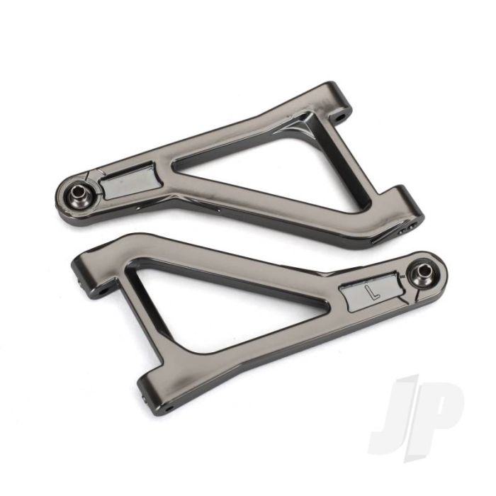Traxxas Suspension Arms, Upper (Left & Right) (Satin Black Chrome-Plated) (Assembled With Hollow Balls) (TRX8531X) Traxxas Suspension Arms, Upper (Left & Right) (Satin Black Chrome-Plated) (Assembled With Hollow Balls) (TRX8531X)