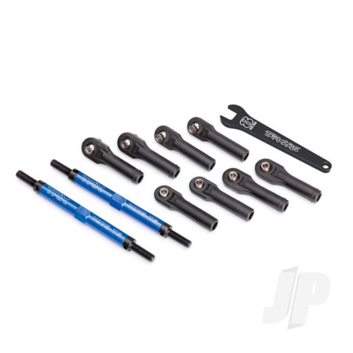 Traxxas Toe Links, E-Revo Vxl (Tubes Blue-Anodised, 7075-T6 Aluminium, Stronger Than Titanium) (144Mm) (2 Pcs) / Rod Ends, Assembled With Steel Hollow Balls (8 Pcs) / Aluminium Wrench, 10Mm (1Pc) (TRX8638X) Traxxas Toe Links, E-Revo Vxl (Tubes Blue-Anodised, 7075-T6 Aluminium, Stronger Than Titanium) (144Mm) (2 Pcs) / Rod Ends, Assembled With Steel Hollow Balls (8 Pcs) / Aluminium Wrench, 10Mm (1Pc) (TRX8638X)