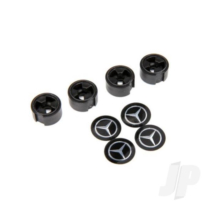 Traxxas Centre Caps, Mercedes-Benz G 500 4X4 Wheel (Black) (4 Pcs) (Requires #8255A Extended Stub Axle) (TRX8873) Traxxas Centre Caps, Mercedes-Benz G 500 4X4 Wheel (Black) (4 Pcs) (Requires #8255A Extended Stub Axle) (TRX8873)