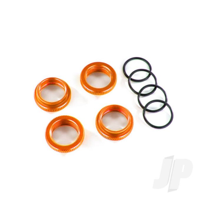 Traxxas Spring Retainer (Adjuster), Orange-Anodised Aluminium, Gt-Maxx Shocks (4 Pcs) (Assembled With O-Ring) (TRX8968A) Traxxas Spring Retainer (Adjuster), Orange-Anodised Aluminium, Gt-Maxx Shocks (4 Pcs) (Assembled With O-Ring) (TRX8968A)