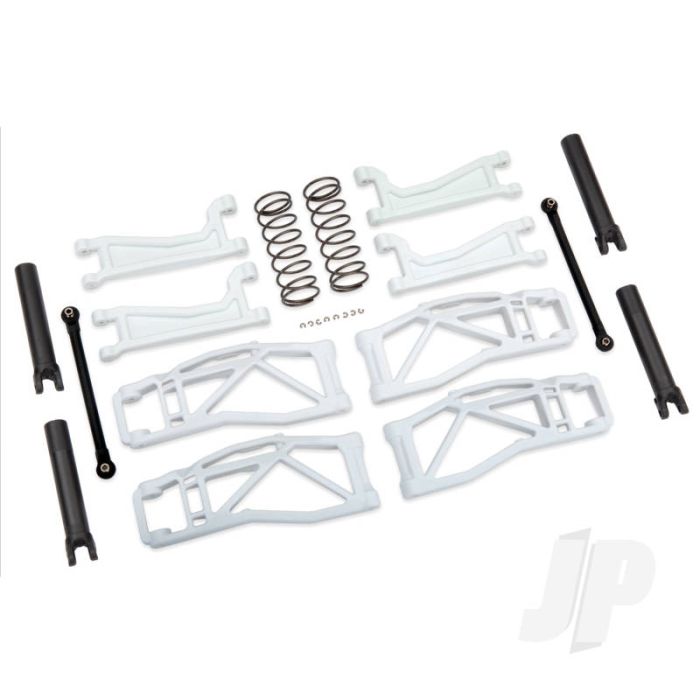 Traxxas Suspension Kit, Widemaxx, White (Includes Front & Rear Suspension Arms, Front Toe Links, Rear Shock Springs) (TRX8995A) Traxxas Suspension Kit, Widemaxx, White (Includes Front & Rear Suspension Arms, Front Toe Links, Rear Shock Springs) (TRX8995A)