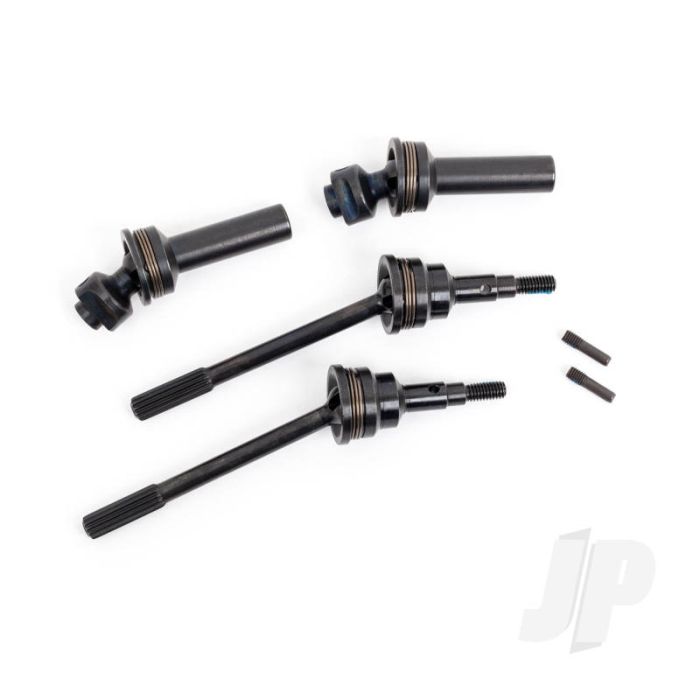Traxxas Driveshafts, Front, Extreme Heavy Duty, Steel-Spline Constant-Velocity With 6Mm Stub Axles (Complete Assembly) (2) (For Use With #9080 Upgrade Kit) (TRX9051R) Traxxas Driveshafts, Front, Extreme Heavy Duty, Steel-Spline Constant-Velocity With 6Mm Stub Axles (Complete Assembly) (2) (For Use With #9080 Upgrade Kit) (TRX9051R)