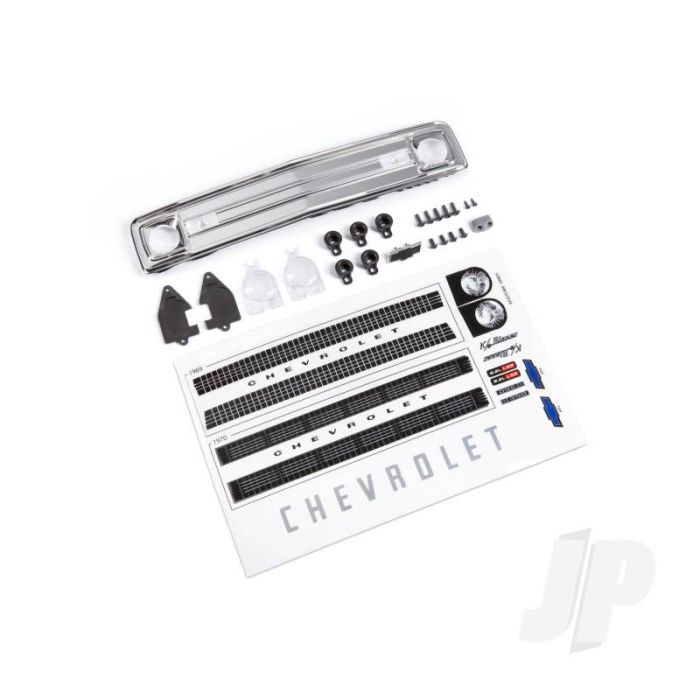 Traxxas Grille, Chevrolet Blazer (1969 - 1970)/ Grille Retainers (5)/ Headlight Housing (2)/ Headlight Lens (2)/ Turn Signal Lens (2)/ Hood Emblem/ Hood Emblem Mount/ 2.6X8 Bcs (5)/ 2.5X6 Bcs (4)/ 1.6X5 Bcs (Self-Tapping) (2) (Fits #9112 Body) (TRX9123) Traxxas Grille, Chevrolet Blazer (1969 - 1970)/ Grille Retainers (5)/ Headlight Housing (2)/ Headlight Lens (2)/ Turn Signal Lens (2)/ Hood Emblem/ Hood Emblem Mount/ 2.6X8 Bcs (5)/ 2.5X6 Bcs (4)/ 1.6X5 Bcs (Self-Tapping) (2) (Fits #9112 Body) (TRX9123)