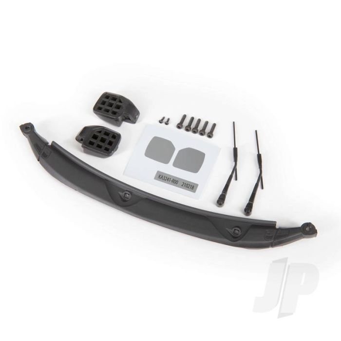 Traxxas Mirrors, Side, Black (Left & Right)/ Windshield Wipers (2)/ Cowl/ 2.5X8 Bcs (3)/ 2.5X10 Cs (2)/ 1.6X5 Bcs (2) (Fits #9211 Body) (TRX9217) Traxxas Mirrors, Side, Black (Left & Right)/ Windshield Wipers (2)/ Cowl/ 2.5X8 Bcs (3)/ 2.5X10 Cs (2)/ 1.6X5 Bcs (2) (Fits #9211 Body) (TRX9217)
