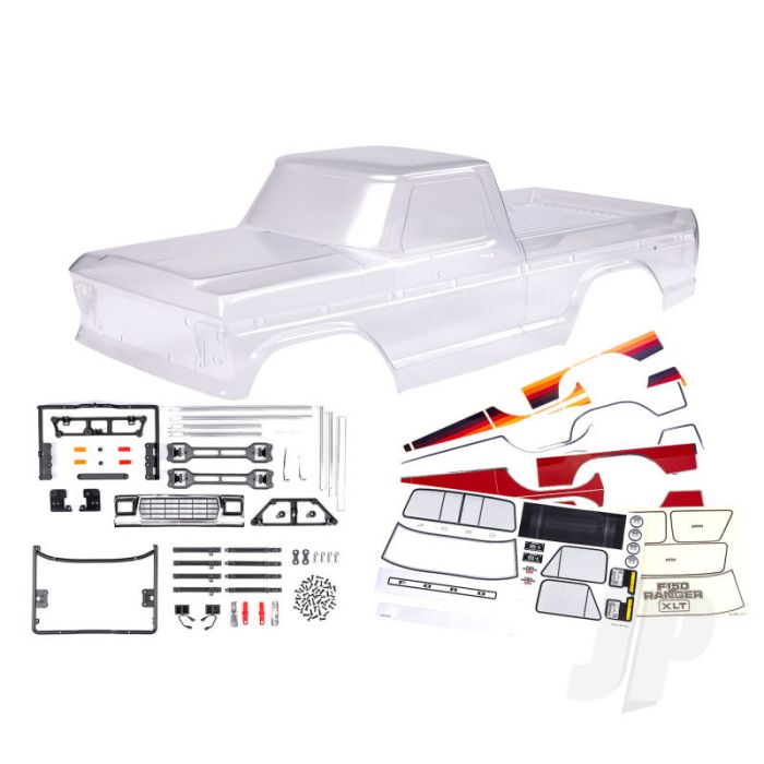 Traxxas Body, Ford F-150 (1979) (Clear, Requires Painting)/ Decals/ Window Masks (Includes Grille, Side Mirrors, Door Handles, Windshield Wipers, Clipless Mounting, Hardware) (Requires #9288 Inner Fenders). Roll Bar Sold Separately (Choose Chrome 9262, Bl