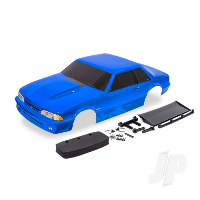 Traxxas Body, Ford Mustang, Fox Body, Blue (Includes Side Mirrors, Wing, Wing Retainer, Rear Body Mount Posts, Foam Body Bumper, & Mounting Hardware) (TRX9421X) Traxxas Body, Ford Mustang, Fox Body, Blue (Includes Side Mirrors, Wing, Wing Retainer, Rear Body Mount Posts, Foam Body Bumper, & Mounting Hardware) (TRX9421X)