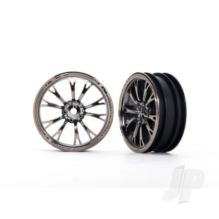 Traxxas Wheels, Weld Black Chrome (Front) (2) (TRX9472X) Traxxas Wheels, Weld Black Chrome (Front) (2) (TRX9472X)