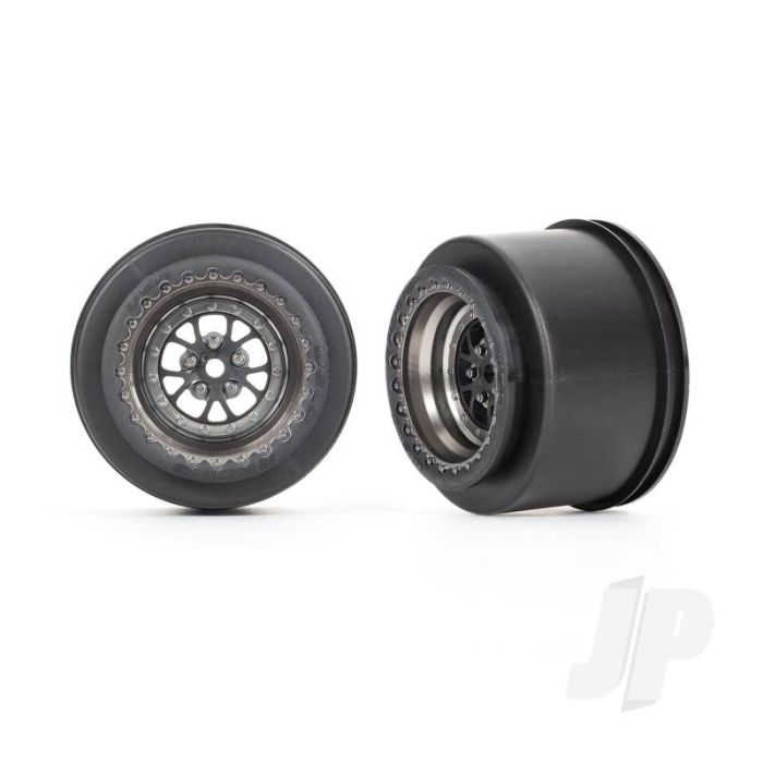 Traxxas Wheels, Weld Satin Black Chrome (Rear) (2) (TRX9473A) Traxxas Wheels, Weld Satin Black Chrome (Rear) (2) (TRX9473A)