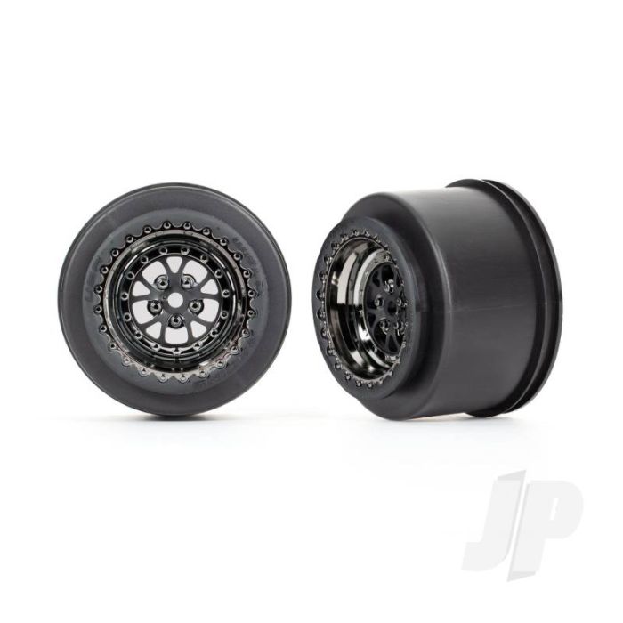 Traxxas Wheels, Weld Black Chrome (Rear) (2) (TRX9473X) Traxxas Wheels, Weld Black Chrome (Rear) (2) (TRX9473X)