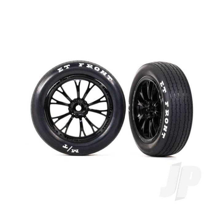 Traxxas Tyres & Wheels, Assembled, Glued (Weld Gloss Black Wheels, Tyres, Foam Inserts) (Front) (2) (TRX9474) Traxxas Tyres & Wheels, Assembled, Glued (Weld Gloss Black Wheels, Tyres, Foam Inserts) (Front) (2) (TRX9474)