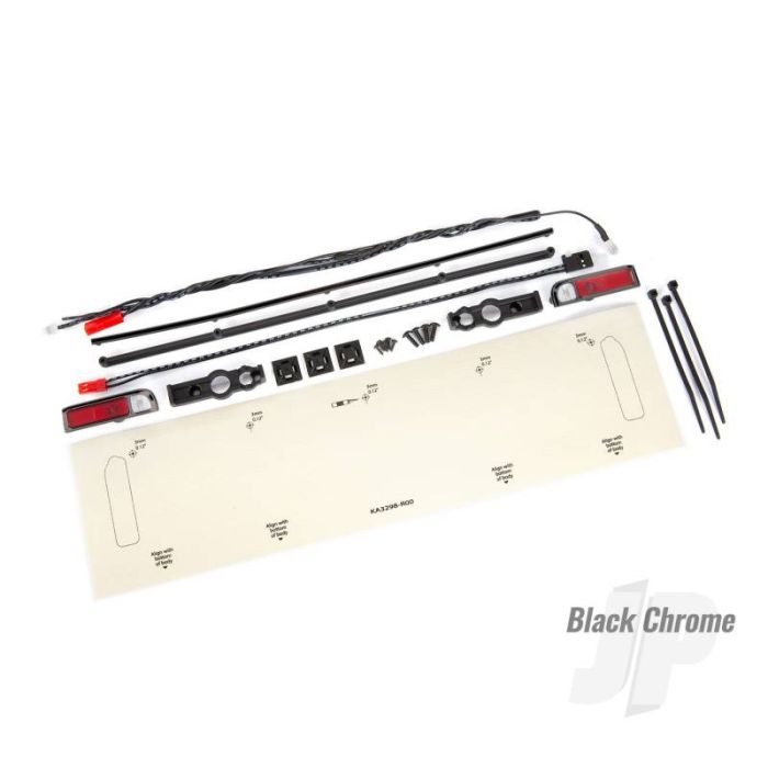 Traxxas Led Lights, Tail Lights (Red)/ Zip Ties (9)/ Tail Light Housings (Left & Right)/ Tailgate Trim (Black Chrome) (TRX9497X) Traxxas Led Lights, Tail Lights (Red)/ Zip Ties (9)/ Tail Light Housings (Left & Right)/ Tailgate Trim (Black Chrome) (TRX9497X)