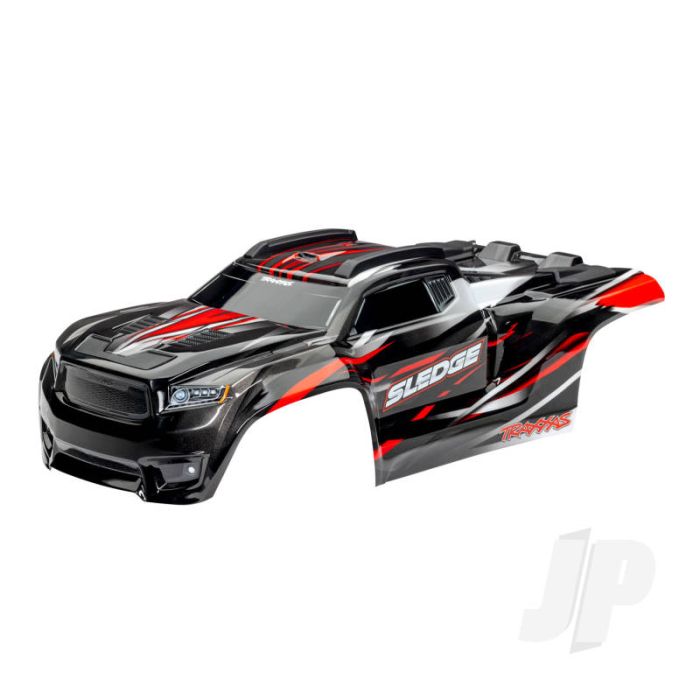 Traxxas Body, Sledge, Red / Window, Grille, Lights Decal Sheet (Assembled With Front & Rear Body Mounts And Rear Body Support For Clipless Mounting) (TRX9511R) Traxxas Body, Sledge, Red / Window, Grille, Lights Decal Sheet (Assembled With Front & Rear Body Mounts And Rear Body Support For Clipless Mounting) (TRX9511R)