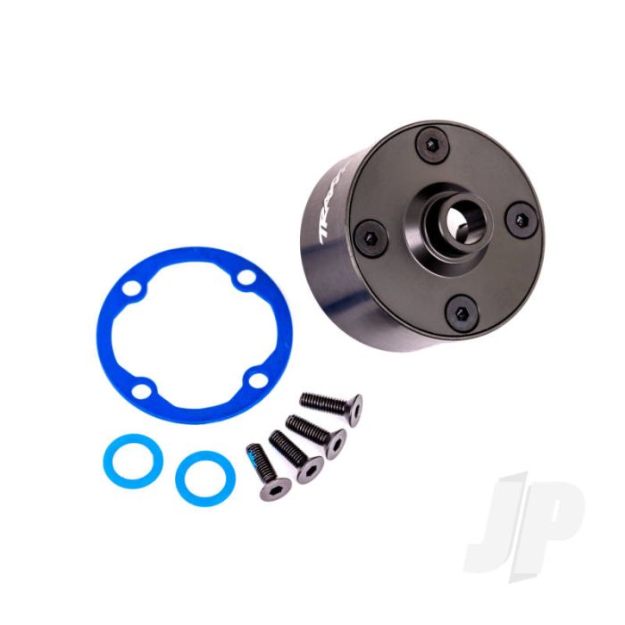 Traxxas Carrier, Differential (Aluminium, Dark Titanium-Anodised)/ Differential Bushing/ Ring Gear Gasket/ 3X10Mm Ccs (4) (TRX9581A) Traxxas Carrier, Differential (Aluminium, Dark Titanium-Anodised)/ Differential Bushing/ Ring Gear Gasket/ 3X10Mm Ccs (4) (TRX9581A)