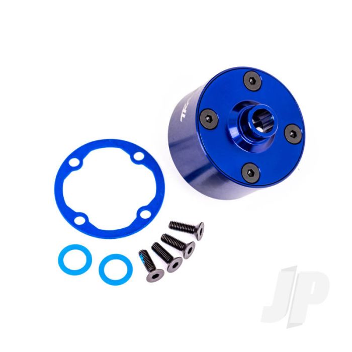 Traxxas Carrier, Differential (Aluminium, Blue-Anodised)/ Differential Bushing/ Ring Gear Gasket/ 3X10Mm Ccs (4) (TRX9581X) Traxxas Carrier, Differential (Aluminium, Blue-Anodised)/ Differential Bushing/ Ring Gear Gasket/ 3X10Mm Ccs (4) (TRX9581X)