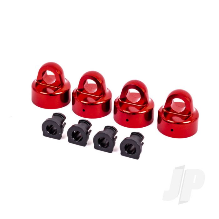 Traxxas Shock Caps, Aluminium (Red-Anodised), Gt-Maxx Shocks (4) / Spacers (4) (For Sledge) (TRX9664R) Traxxas Shock Caps, Aluminium (Red-Anodised), Gt-Maxx Shocks (4) / Spacers (4) (For Sledge) (TRX9664R)