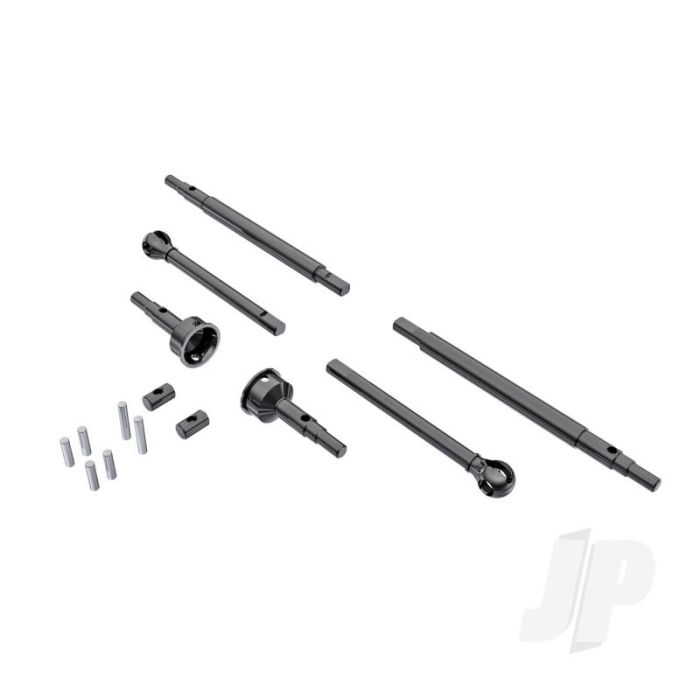 Traxxas Axle Shafts, Front And Rear (2)/ Stub Axles, Front (2) (Hardened Steel) (TRX9756) Traxxas Axle Shafts, Front And Rear (2)/ Stub Axles, Front (2) (Hardened Steel) (TRX9756)