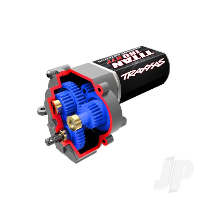 Traxxas Transmission, Complete (Speed Gearing) (9.7:1 Reduction Ratio) (Includes Titan 87T Motor) (TRX9791X) Traxxas Transmission, Complete (Speed Gearing) (9.7:1 Reduction Ratio) (Includes Titan 87T Motor) (TRX9791X)
