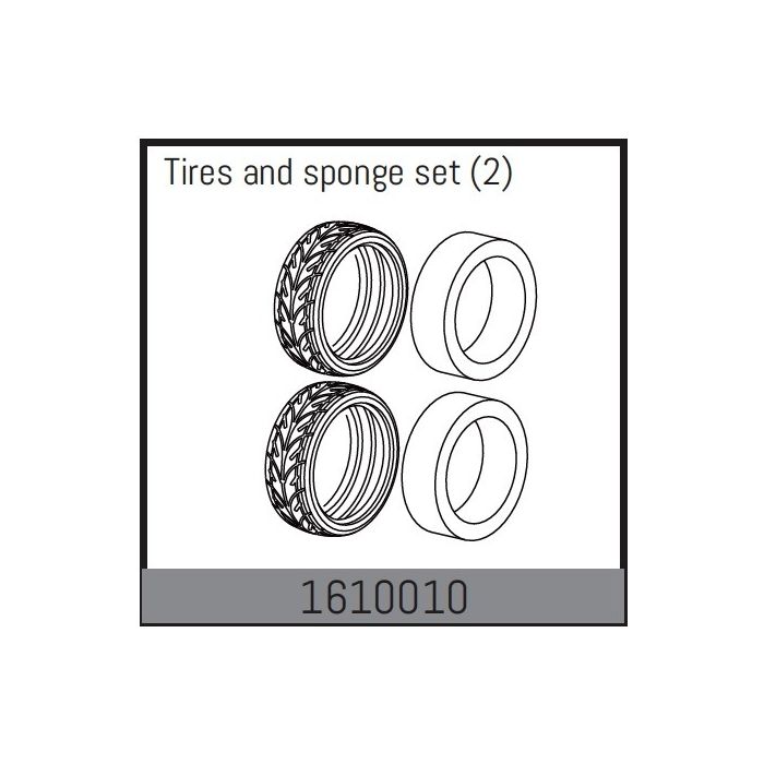 Absima Tires And Sponge Set (2) (AB1610010)