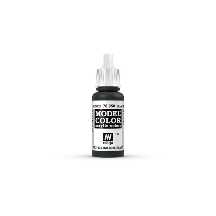 AV Vallejo Model Color 17ml - Matt Black AV Vallejo Model Color 17ml - Matt Black