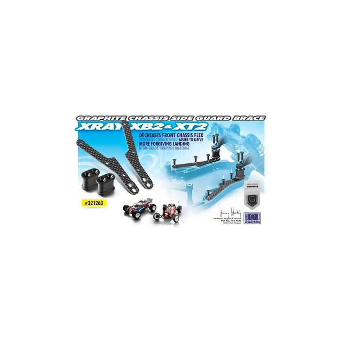 Xray Graphite Chassis Side Guard Brace (2) (XR321263) Xray Graphite Chassis Side Guard Brace (2) (XR321263)