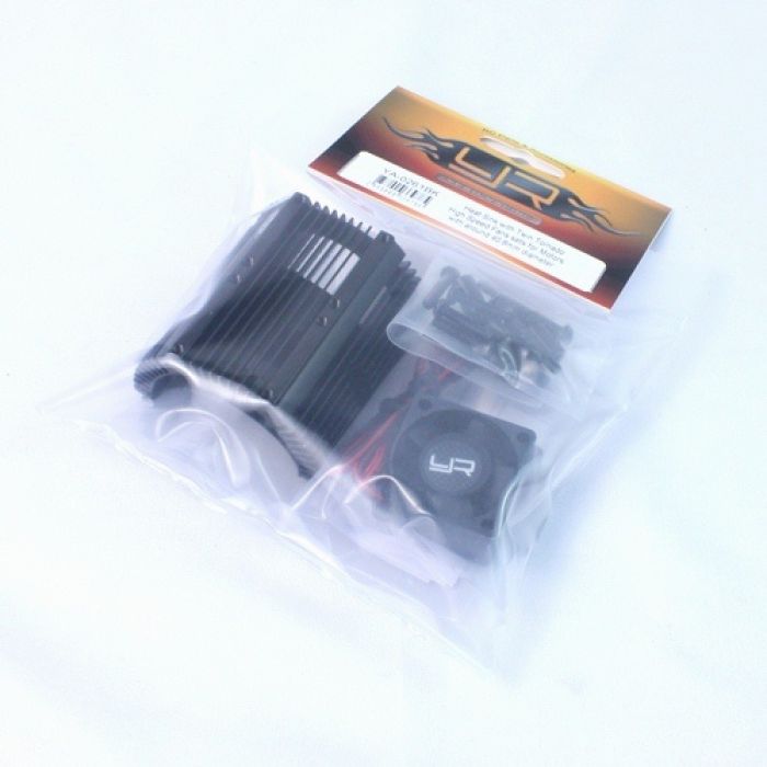 Yeah racing Heat Sink with Twin Tornado High Speed Fans 1:8 - 40.8mm Motors (YA-0261BK)