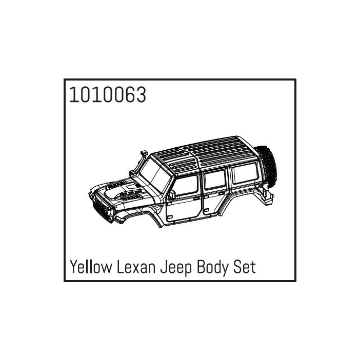 Absima Yellow Lexan Wrangler Body Set Absima Yellow Lexan Wrangler Body Set