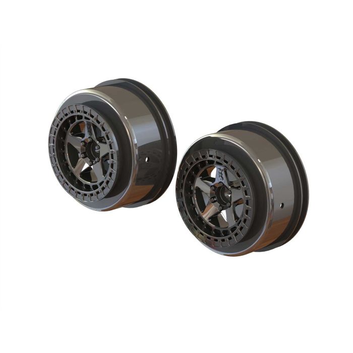 Arrma AR510098 SC 2.2"/3.0" Wheel 14mm Hex Blk Chrome(2) Arrma AR510098 SC 2.2"/3.0" Wheel 14mm Hex Blk Chrome(2)