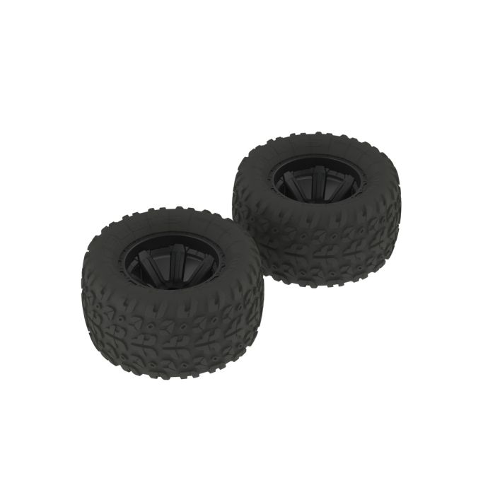 Arrma Copperhead MT Tire/Wheel Glued Black (2) Arrma Copperhead MT Tire/Wheel Glued Black (2)