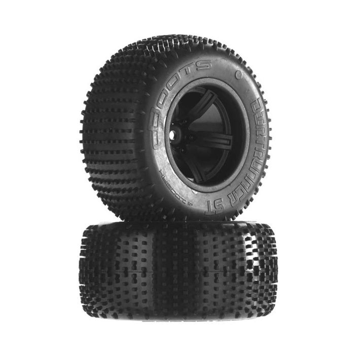 Arrma Dirtrunner ST Tire/Wheel Glued Blk Re (2) Arrma Dirtrunner ST Tire/Wheel Glued Blk Re (2)