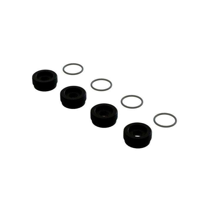Arrma Front Hub Nut Includes O-Rings, Aluminum, Black (4) (Z-ARA330775) Arrma Front Hub Nut Includes O-Rings, Aluminum, Black (4) (Z-ARA330775)