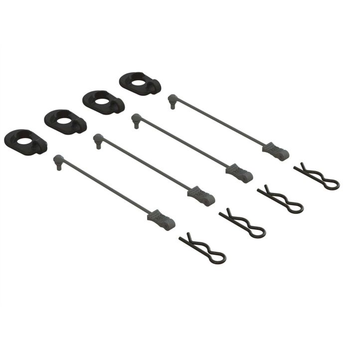Arrma Body Clip Retainers 1/5 Scale (Black, 4) Arrma Body Clip Retainers 1/5 Scale (Black, 4)