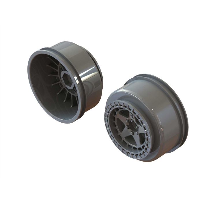 Arrma SC 2.2"/3.0" Wheel 14mm Hex Gun Metal (2) Arrma SC 2.2"/3.0" Wheel 14mm Hex Gun Metal (2)