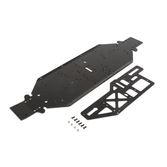 Losi Chassis w/Brace plate, 4mm, Black: DBXL-E (Z-LOS251050) Losi Chassis w/Brace plate, 4mm, Black: DBXL-E (Z-LOS251050)