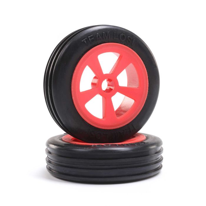 Losi Rib Front Tires, Mounted, Red (2): Mini JRX2 (Z-LOS41020) Losi Rib Front Tires, Mounted, Red (2): Mini JRX2 (Z-LOS41020)